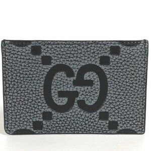 GUCCI 812681 AAECE Card Case Logo Maxi GG Business Card Holder Pass Case
